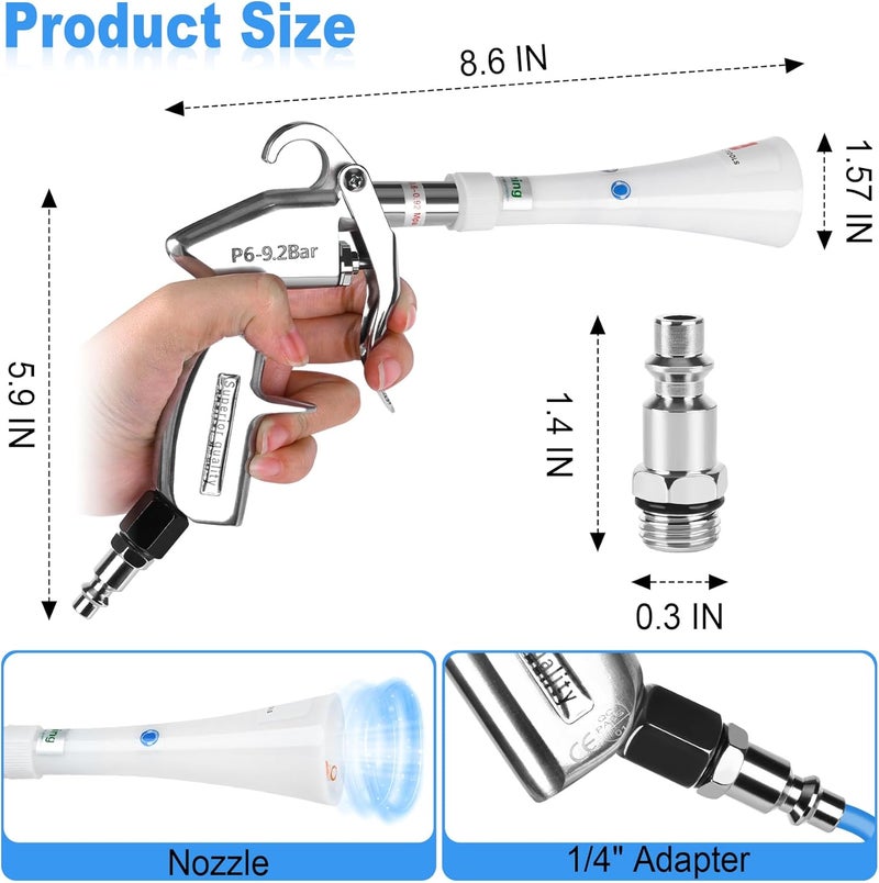 phepetroll Air Blow Gun Car Detailing Dry Cleaning Air Gun with Tapered Nozzle High Pressure Car Cleaning Tool, Car Dryer Air Blower for Car Surfaces Quickly Blasts Dust, Works with Air Compressor - Image 2